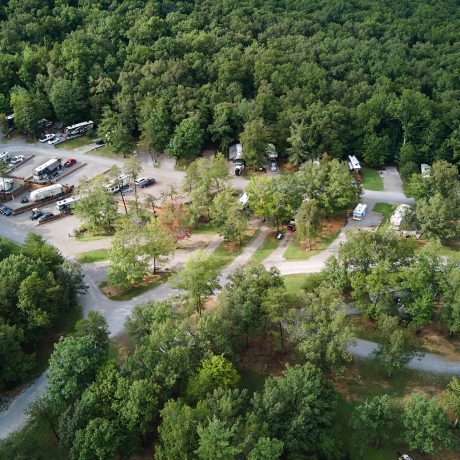 aerial view of campground