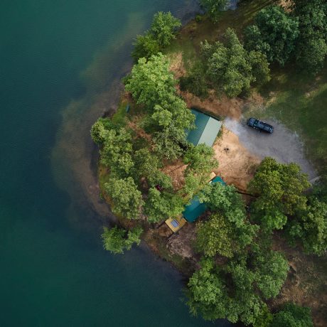 aerial view of campground