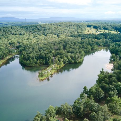 aerial view of campground