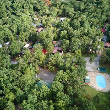 aerial view of campground
