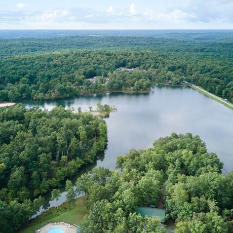 aerial view of campground