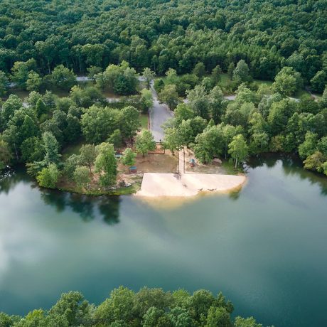 aerial view of campground